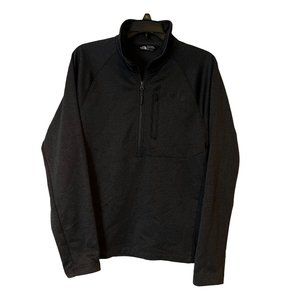 The North Face Tech Jacket 1/4 Zip Pocket Long Sleeve Black Stretch Mens Size Sm